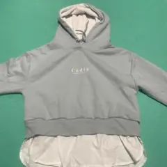 グレー フード付き スウェットパーカー