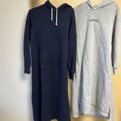 マタニティ　授乳口付き　裏起毛フード付きワンピース POLO OUTDOOR