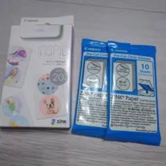 inspic キヤノン用ZINK フォトペーパー・丸形シール 20枚
