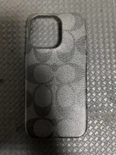 COACH iPhone15Proケース シグネチャー柄 ブラック