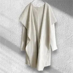 ミッシェル・クラン　ドレープガウンコート ベルト付 ラップコート アイボリー