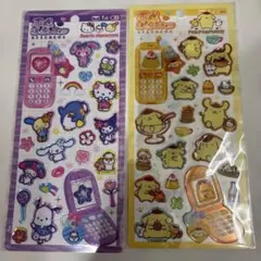 平成はっぴーフォンステッカー　ポムポムプリン　サンリオキャラクター　2点セット