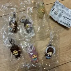 ラス1】Monchhichi めじるしアクセサリーカプセルトイ 6個セット