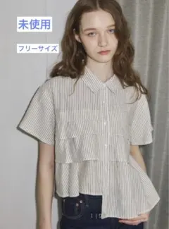 【未使用】idem ストライプシャツ ブラウスのサムネイル