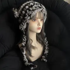 ぴ*よ様 【ゲリラオークションstart】94ハンドメイド　猫耳ニット帽　紐付き