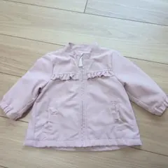 フリル付き薄いピンクジャケット 80