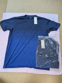 UNIQLO　ドライEX 　クルーネックT（半袖）Blue　Lサイズ 2枚セット