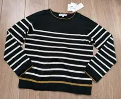 ユニクロINES DE LA FRESSANGE グリーン　ボーダー長袖ニットL