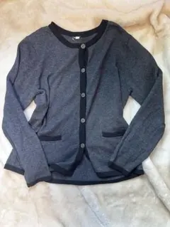 グレー ボタン付きカーディガン 長袖 y2k 森ガール