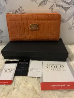 未使用COCOSELUX GOLD クロコダイル 長財布 オレンジのサムネイル