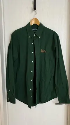ラルフローレン　ポロ刺繍 ダークグリーン ボタンダウンシャツ