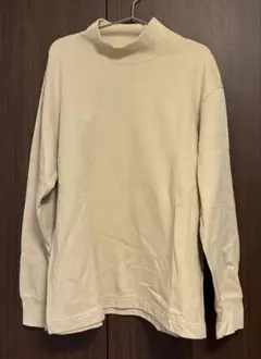 UNIQLO ブラッシュドモックネックTシャツ　Lサイズベージュ