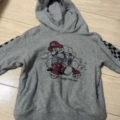 マリオ プリント グレー パーカー