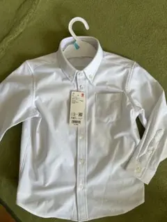 新品　UNIQLO KIDS ホワイト長袖シャツ キッズ　110