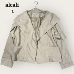 alcali きれいめ 大人 カジュアル ビッグカラー ショート ジャケット L