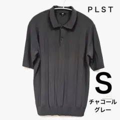 美品⭐️PLST 半袖 ニットポロシャツ ダークグレー Sサイズのサムネイル
