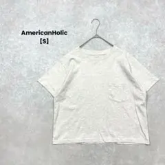 AmericanHolic/半袖Tシャツ/S/杢グレー/ポケット/シンプル