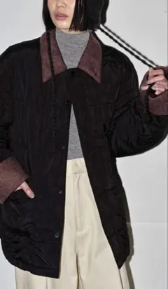 TODAYFULトゥデイフル_ステンカラーキルティングジャケット 36 ブラック