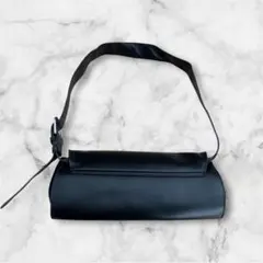 2WAY ブラックショルダークラッチバッグ横長
