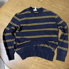 H&M ネイビー/イエロー ストライプ トレーナー