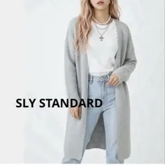 レディースカーディガン SLY STANDARD ロングカーディガン グレー