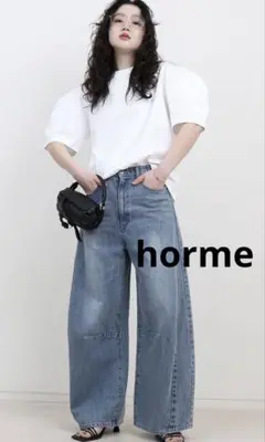 ホルメ　ロンバスシルエットデニムワイドパンツのサムネイル