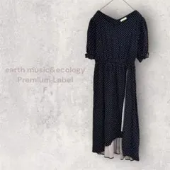 earth Premium Label ドット柄ワンピ 半袖　ロング丈のサムネイル