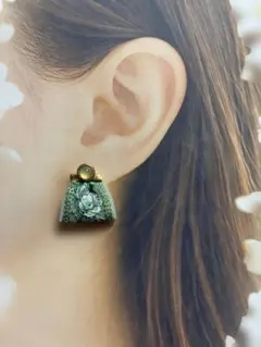 インド刺繍リボンピアス ジャンク品