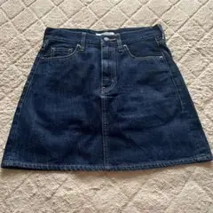 LOWRYS FARM ダークデニム Aラインミニスカート