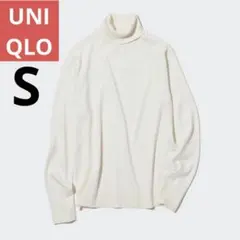 UNIQLO エクストラファインメリノタートルネックセーター S オフホワイト