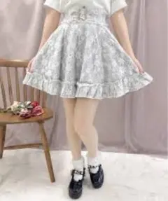【新品未使用】ROJITA総レースビジュベルトスカート パープル Fサイズのサムネイル