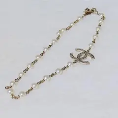 CHANEL シャネル ココマーク パール ネックレス ゴールド　美品のサムネイル