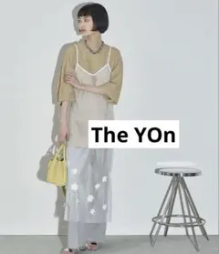 The YOn フラワーモチーフメッシュシアーキャミワンピース
