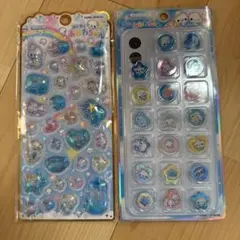 ぷくぷくあわわちゃん ウォーターシール　おはじきシール　2点セット