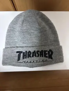 THRASHER ニット帽 ビーニー ニットキャップ グレー スケーター