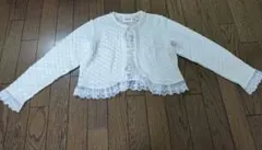 mezzo piano ホワイトニットカーディガン