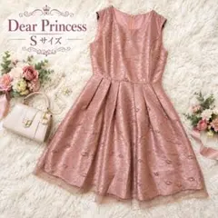美品 Dear Princess 総レースドレス ピンクベージュ 日本製 S