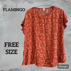 FLAMINGO 花柄オレンジチュニック 半袖