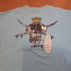 【STUSSY】クラウンスカルヘッドプリントTシャツ