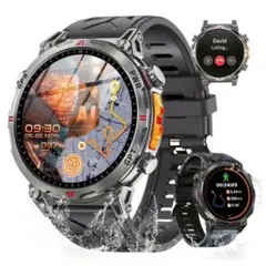 スマートウォッチ ChatGPT搭載 GPS 1.6インチ大画面 軍用規格 通話