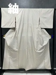 値下げ交渉OK！夏物 縦絽 刺繍柄 金彩染 訪問着 正絹 F197