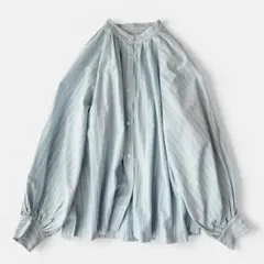 BEAUTY&YOUTH ストライプ バンドカラー ブラウス