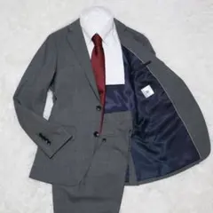 SUIT SELECT メンズスーツ グレー Y4 ビジネス ウール混