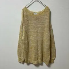 N0167　長袖ニット　ミックス編みニットプルオーバー　Mのサムネイル