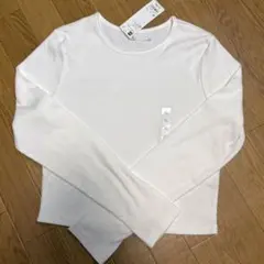 GU リブクロップドTオフホワイト XL 新品未使用　訳あり