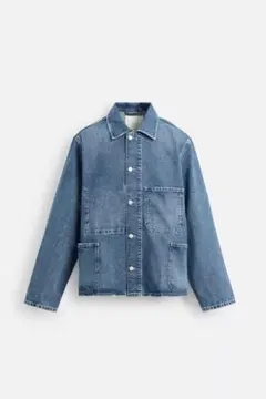 zara ザラ　メンズ　ワーク　ポケット デニムジャケット　ボタン　襟　L〜XL