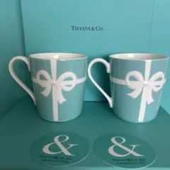 Tiffany & Co. リボンデザインマグカップ 2個セット ムエット付き