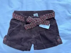未使用　コーデュロイ半ズボン ブラウン　90cm