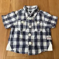 美品♡ミキハウス DOUBLE.B 80cm チェックシャツ