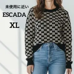 大きいサイズ XL 未使用に近い イタリア製 エスカーダ ロゴニット ブラックのサムネイル